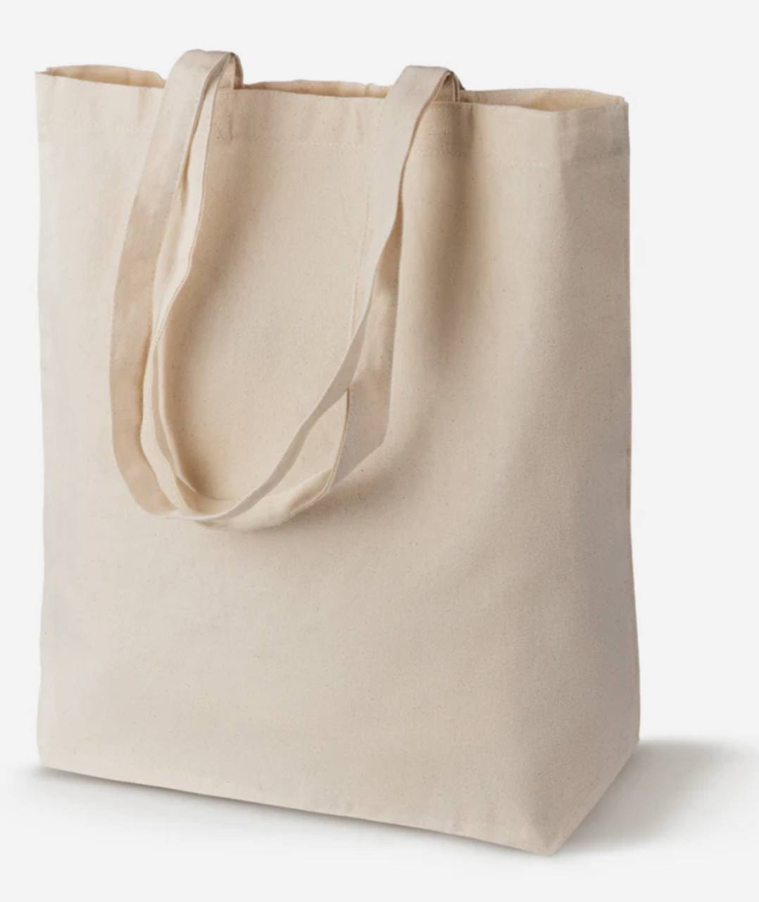 Шопер бежевий (натуральний колір) класичний з дном