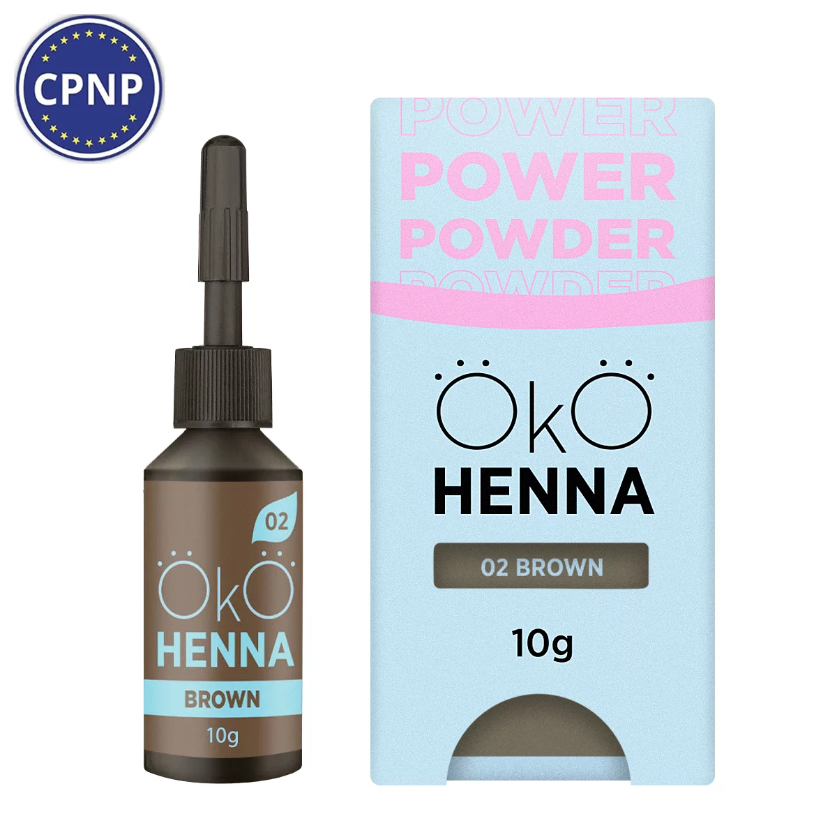 Къна за вежди OKO Power Powder, 02 Brown, 10g
