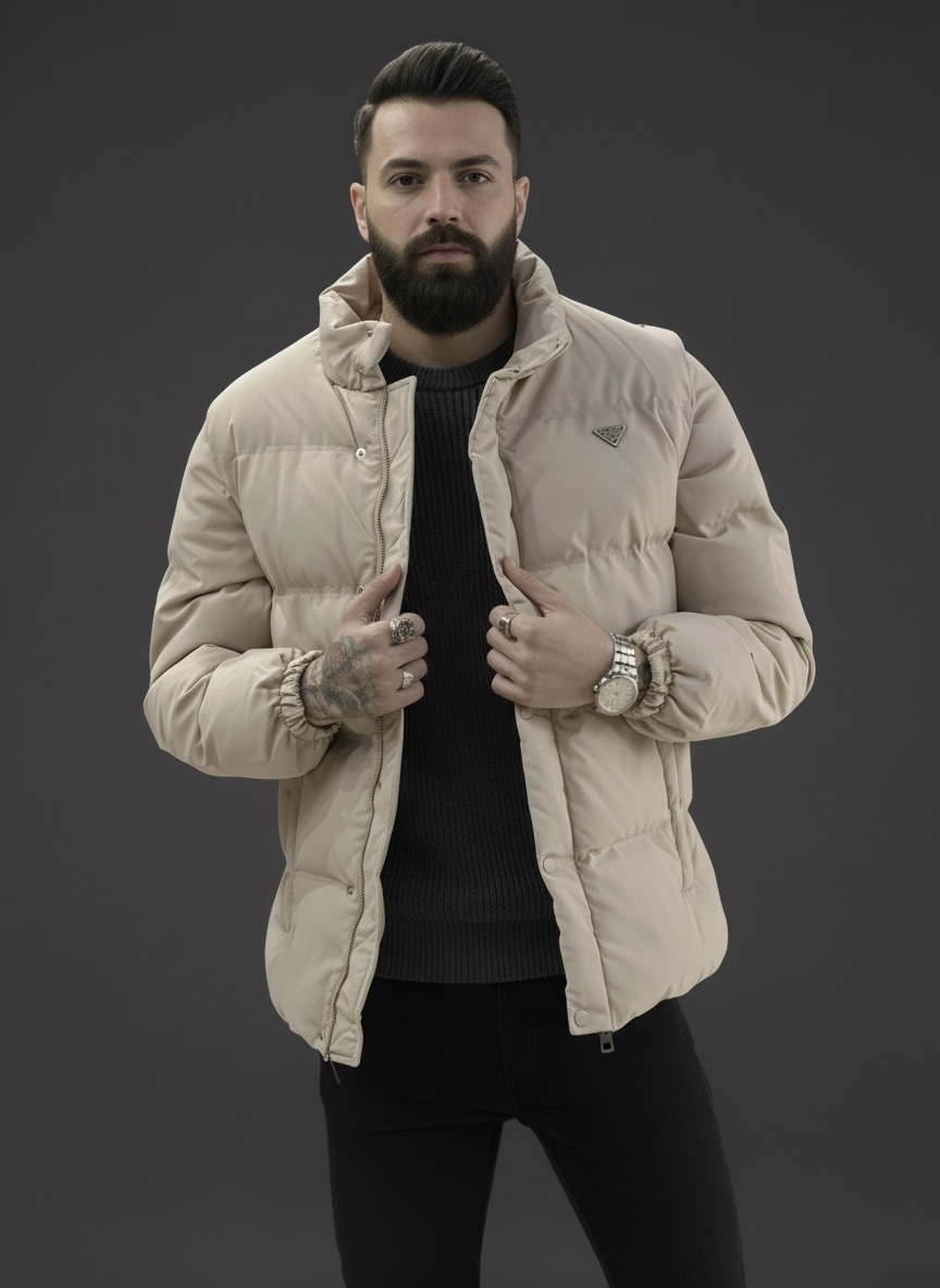 Брендова чоловіча демісезонна куртка-трансформер 2в1 beige
