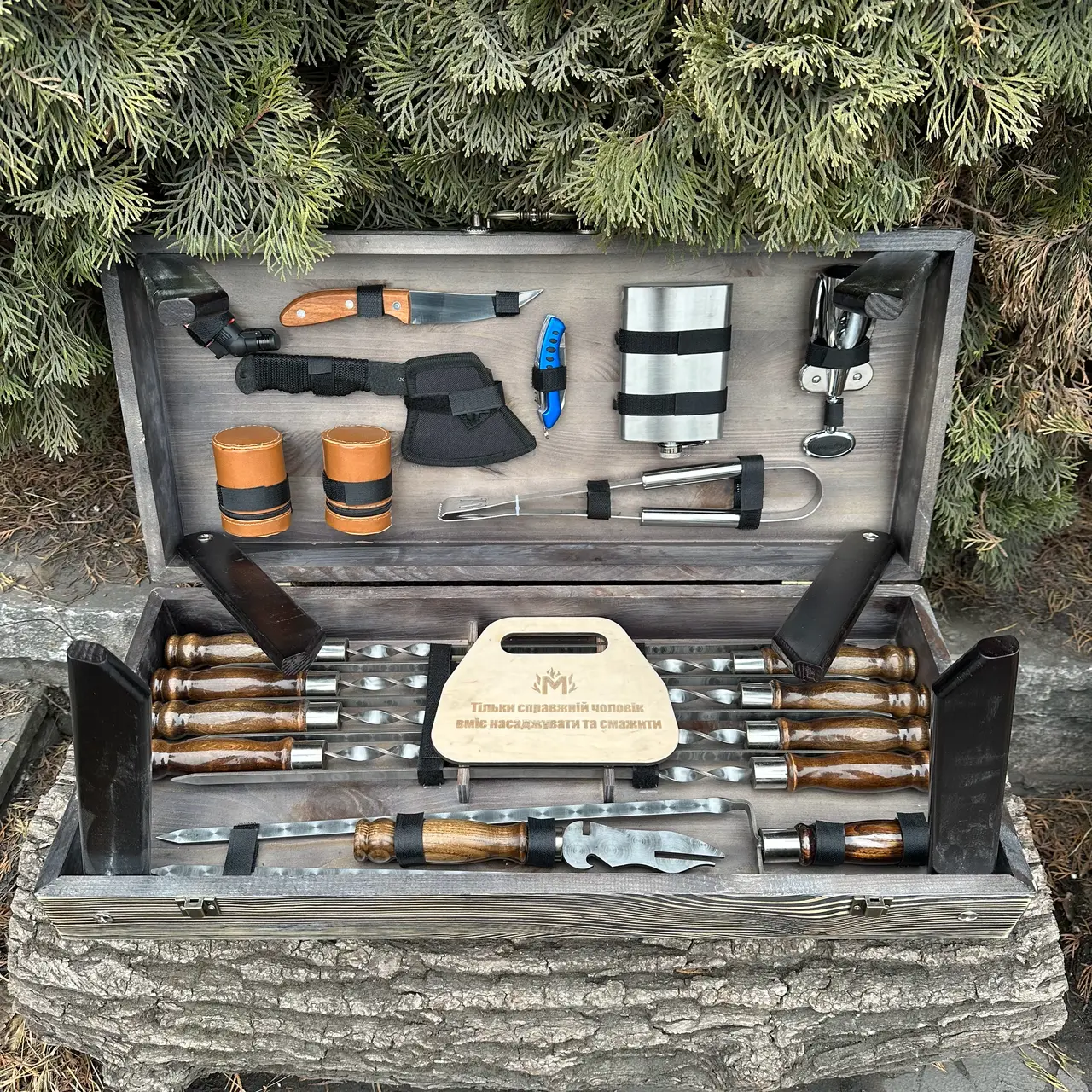 Подарунковий набір Отаман кейс-столик темна текстура