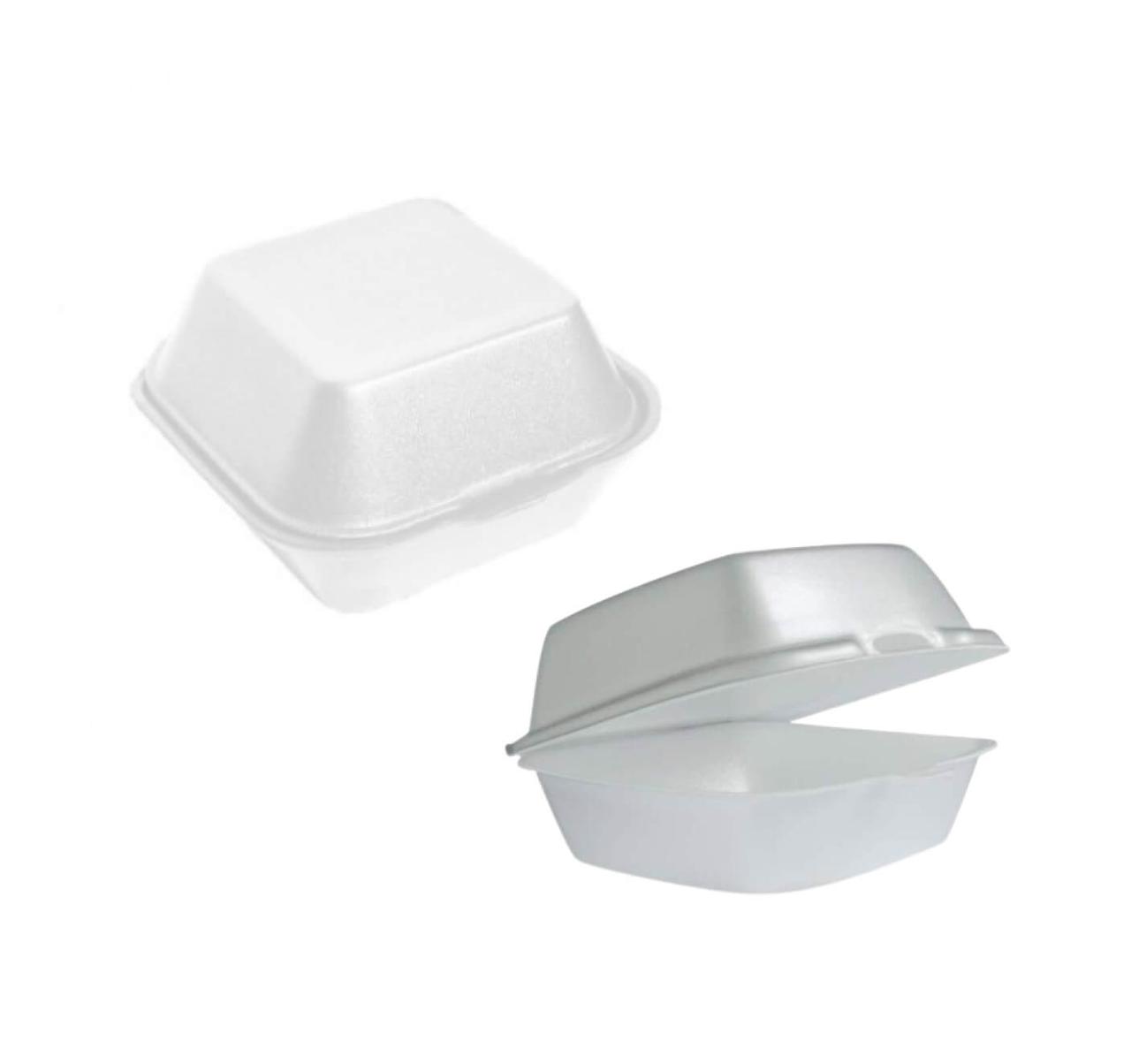 Ланч-бокс НР-6 білий, зі спіненого полістиролу, 150х152х60 мм, 250шт/уп, 003400013