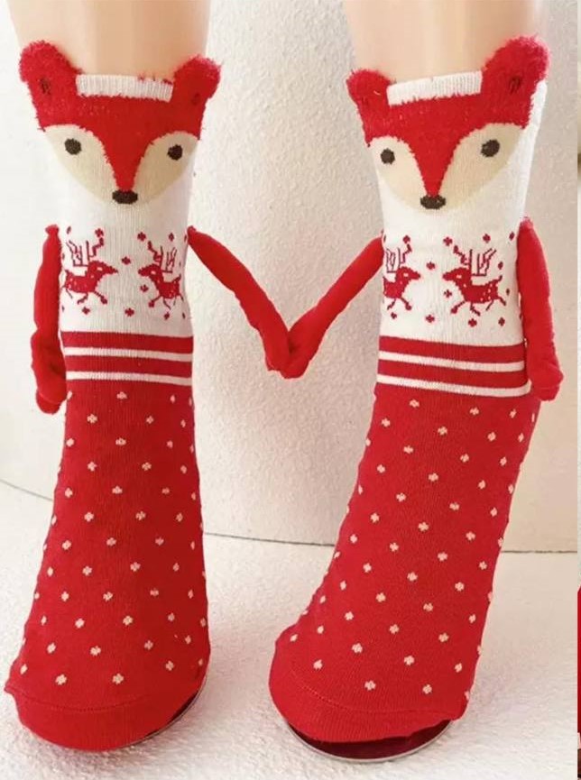 Шкарпетки друзі з магнітним з'єднанням, шкарпетки з ручками Лисички