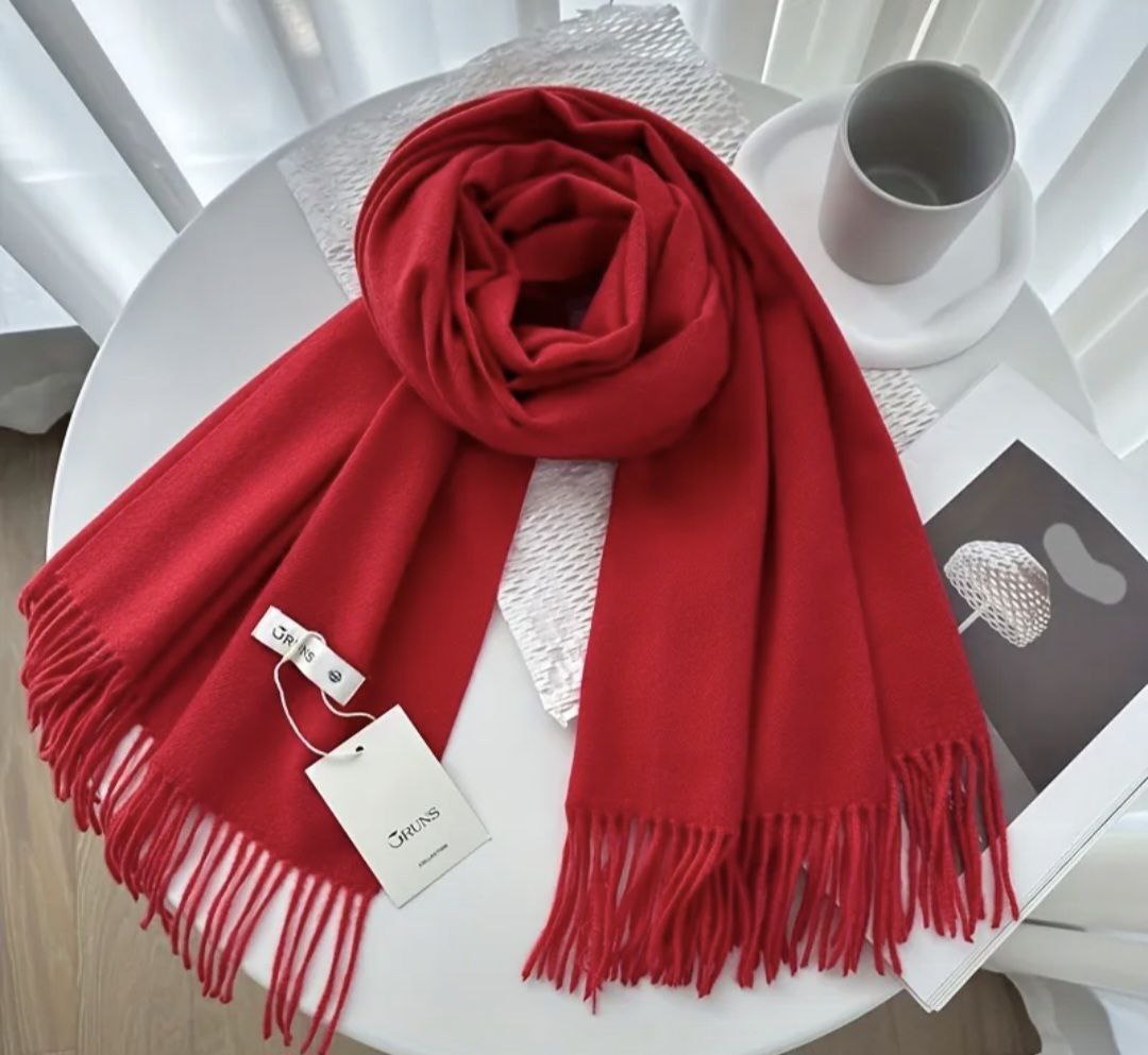 Шарф кашемір червоний