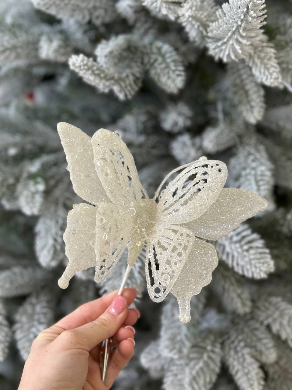 Ялинкова прикраса на кліпі Метелик, 17 см