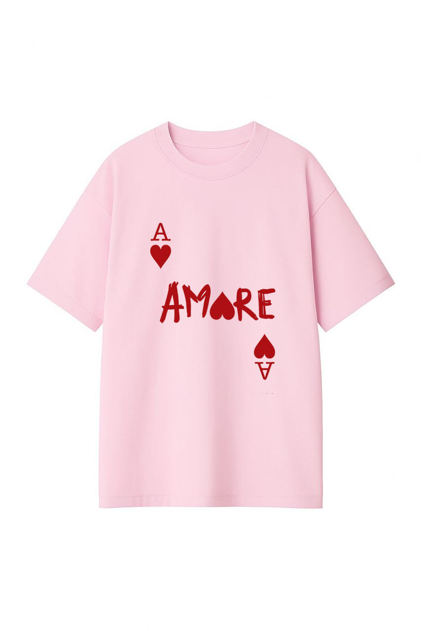 ФУТБОЛКА РОЖЕВА ОВЕРСАЙЗ З ПРИНТОМ 