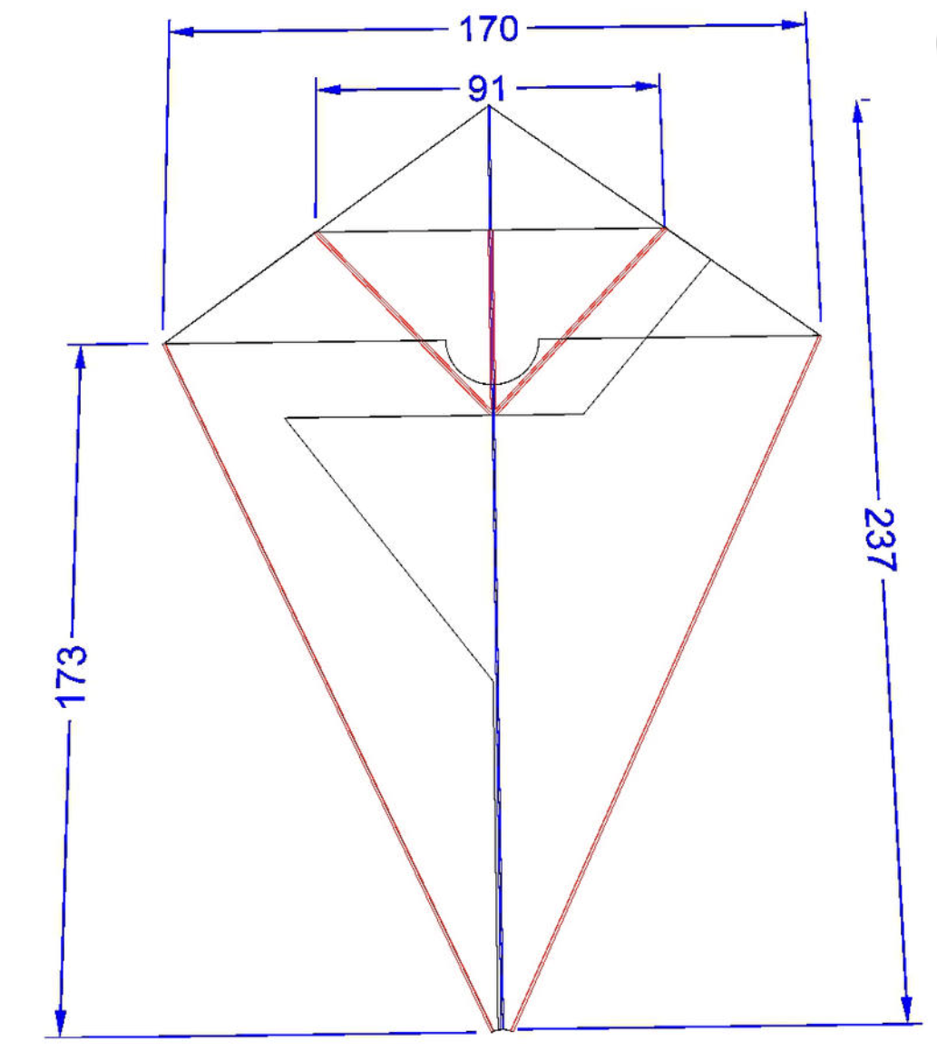 Конверт конусний (150 г) білий, 170*237*91, 50 шт