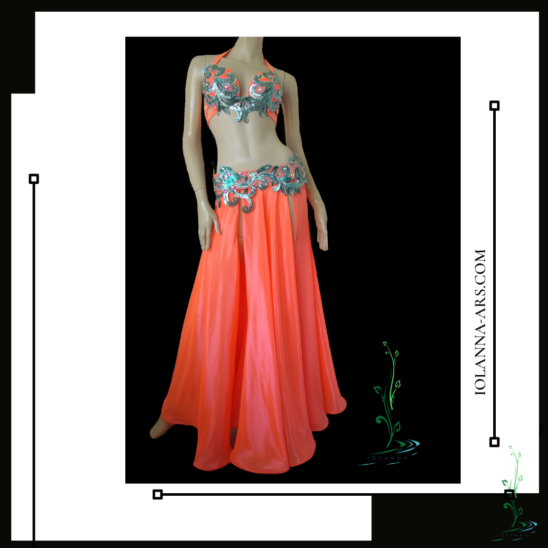 Orange belly dance costume