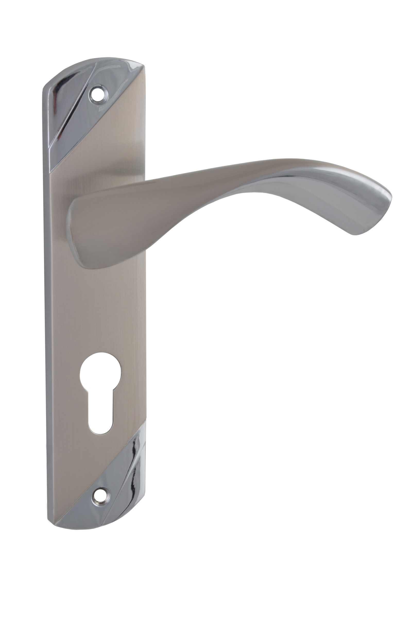 Дверна ручка на планці під ключ (62 мм) SIBA Siena, матовий нікель-хром