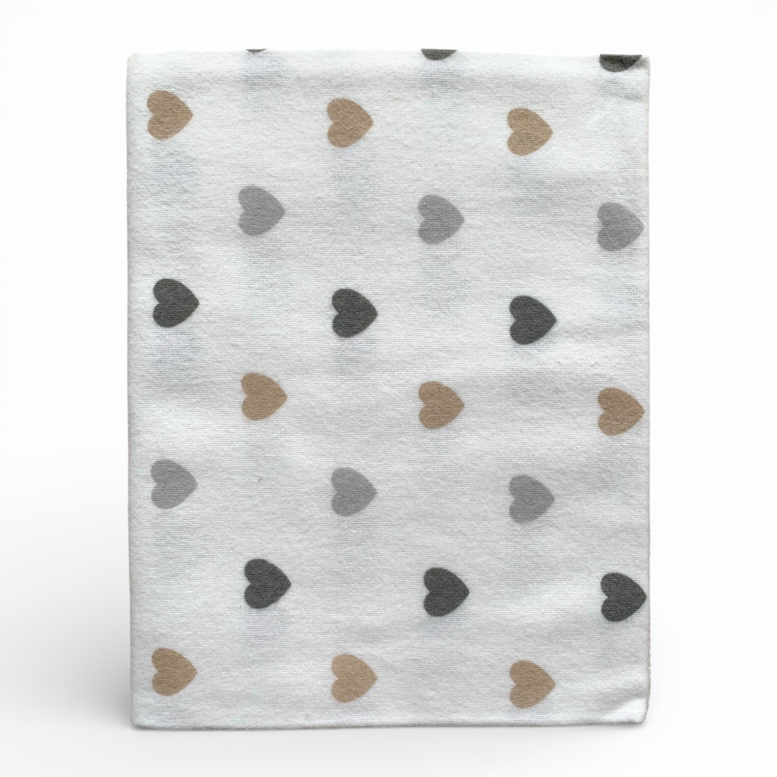 Пелюшка фланелева (байкова) 100 х 80 см Сердечки коричневі сірі