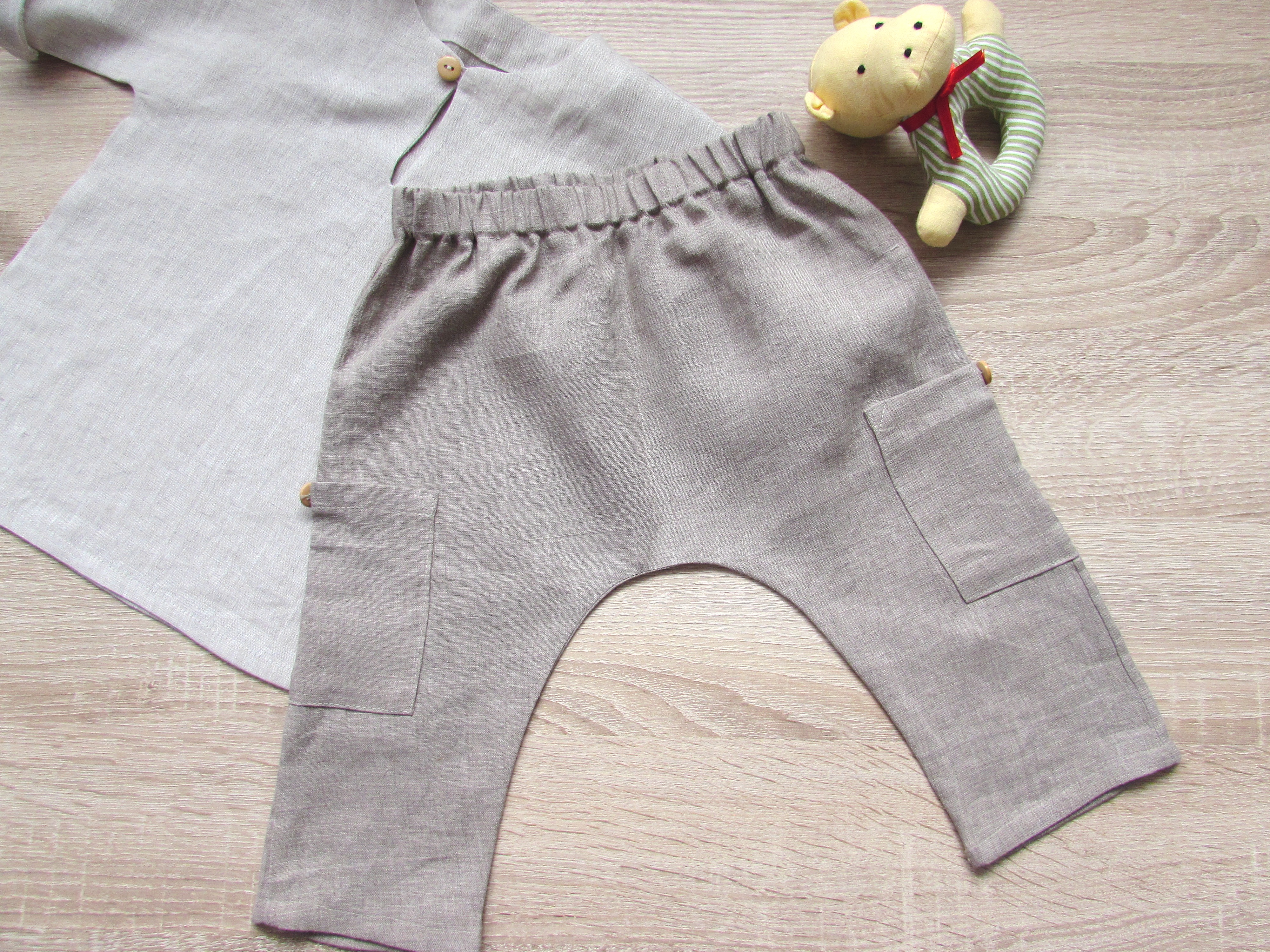 Baby ľanové nohavice