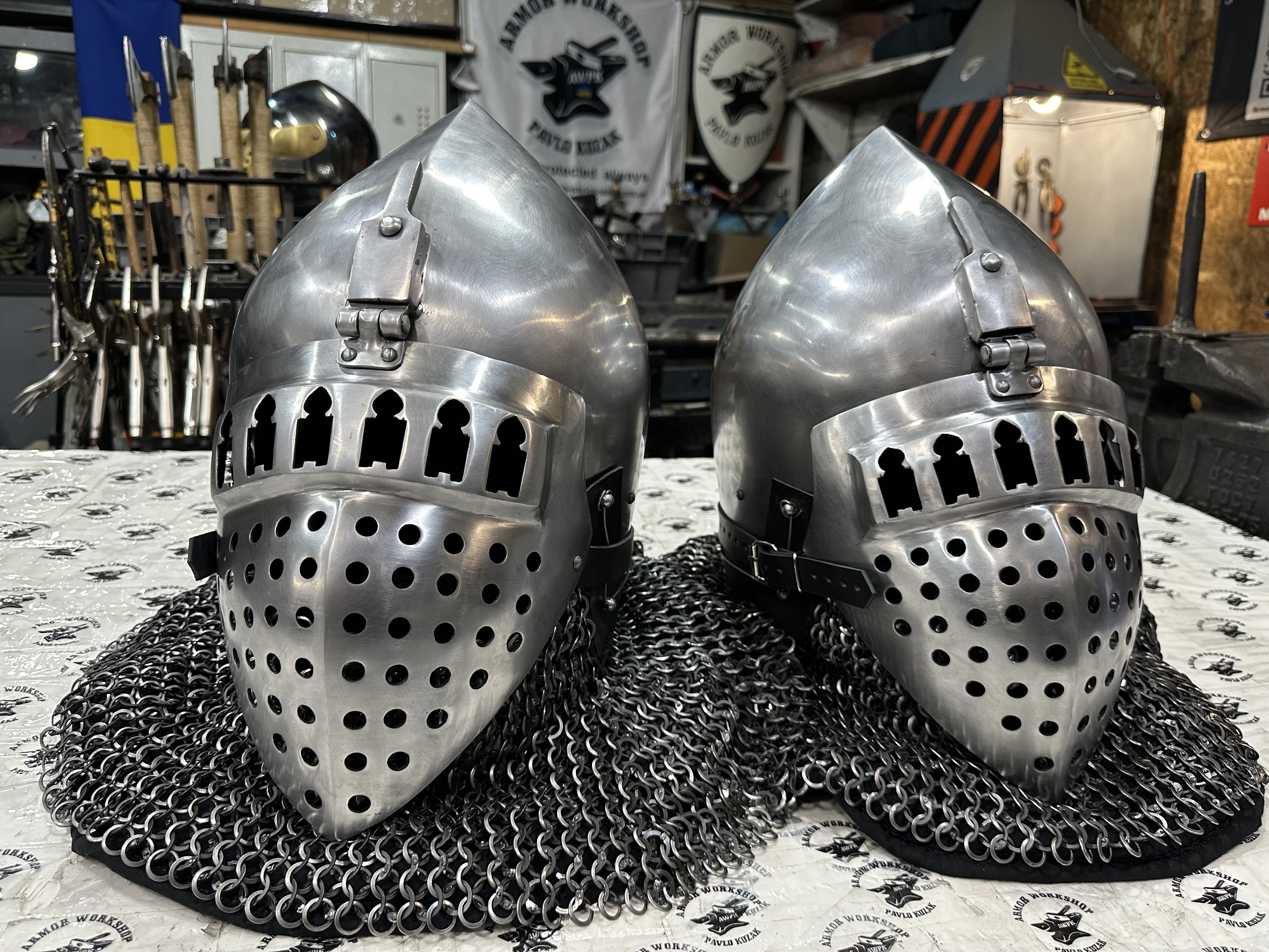 Bascinet helmet klapvisor “Bavarian”  (HEMA adapted)