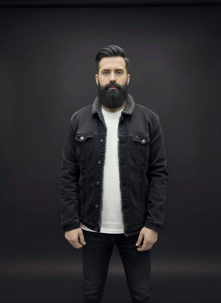 Демісезонна чоловіча джинсова куртка з утепленням dark grey