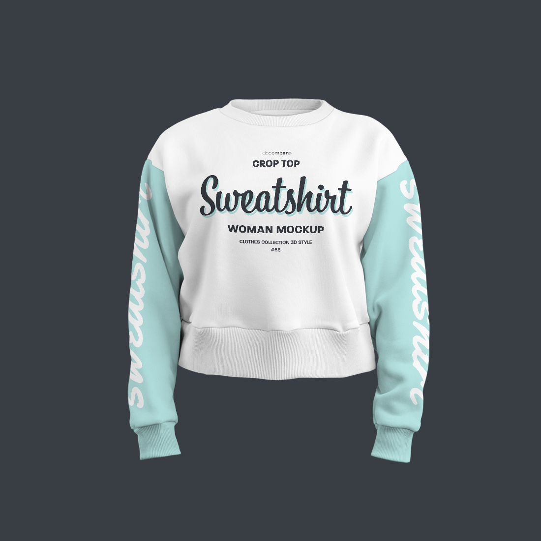8 Mockups Crop Top Woman Sweatshirt 3D Style