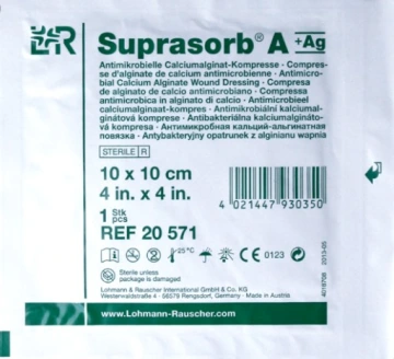 10×10см.Suprasorb a+ag пов'язка з альгінату кальцію і срібла 1шт.