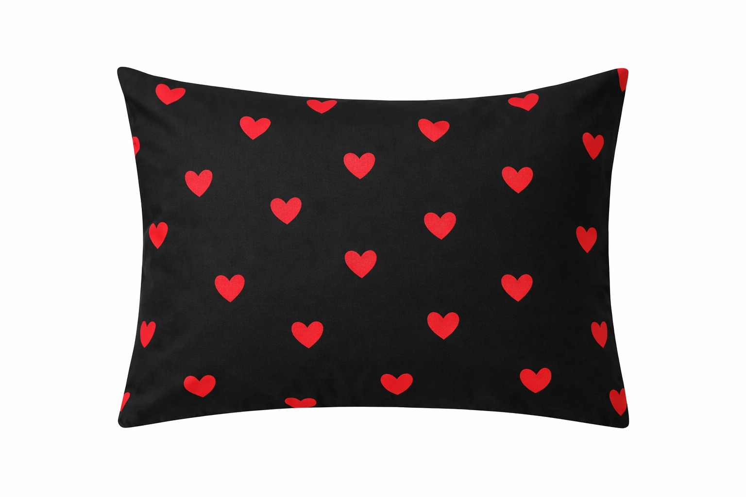 Наволочка ранфорс принт "Серця на чорному"