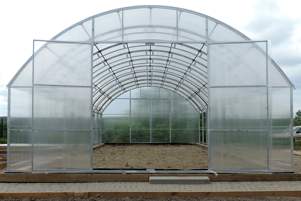 Rundbogen-Gewächshaus "FARMER PROFI" 5m x ab 4 bis 50m; H: 3,35m