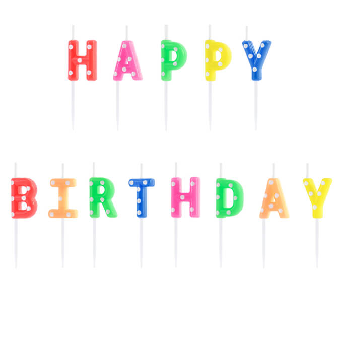 Свічки буквами Happy Birthday mix