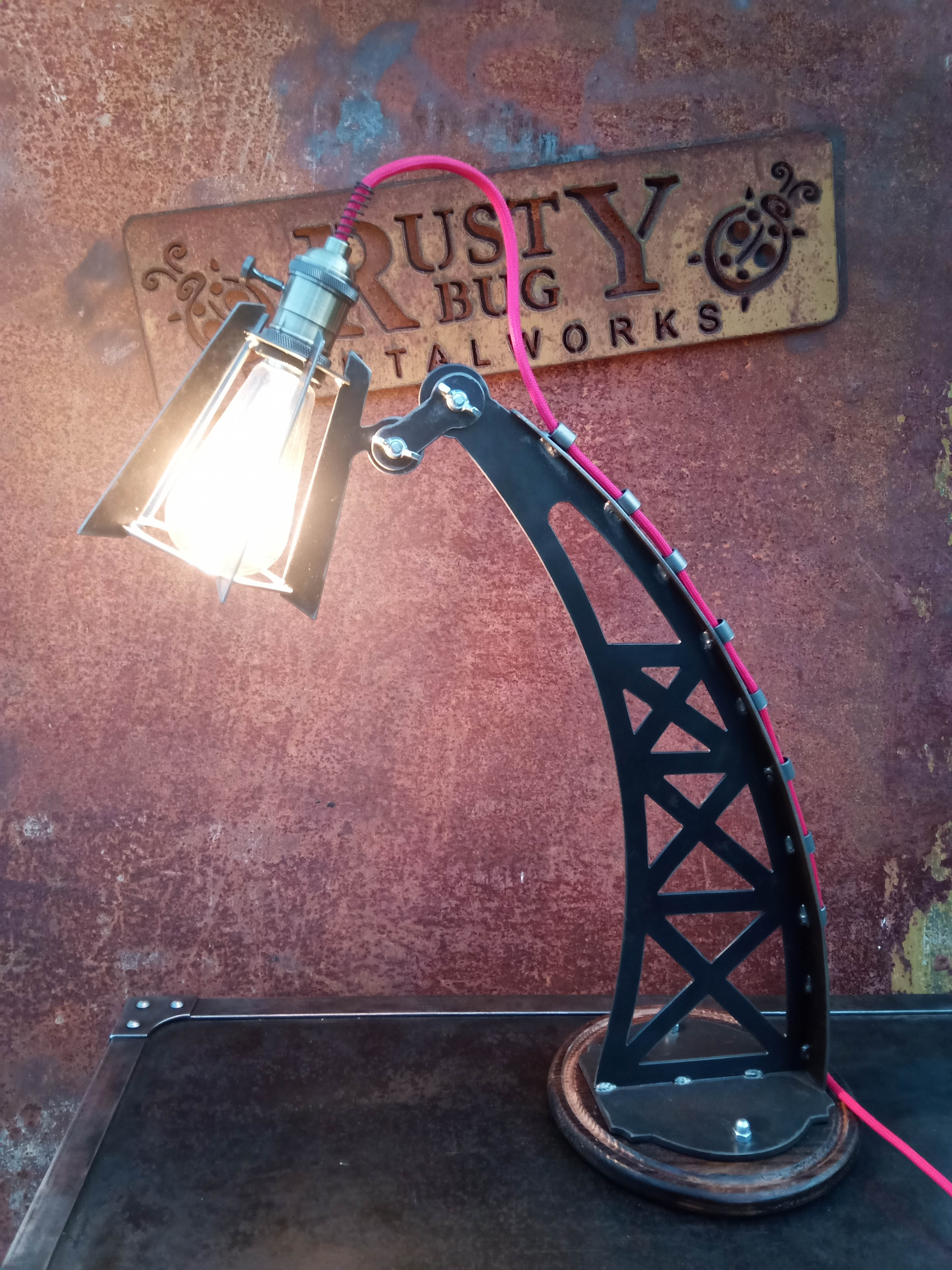 Steampunk iron retro edison table lamp/ Made in Ukraine