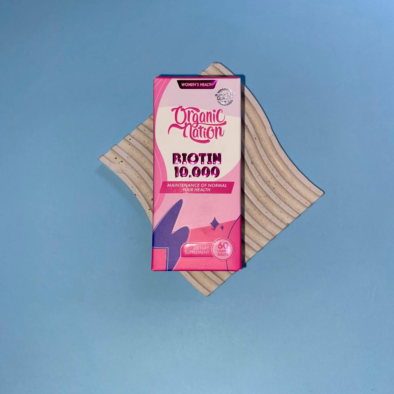 Organic Nation Biotin Біотін 10000 Вітамін B7 60 таблеток