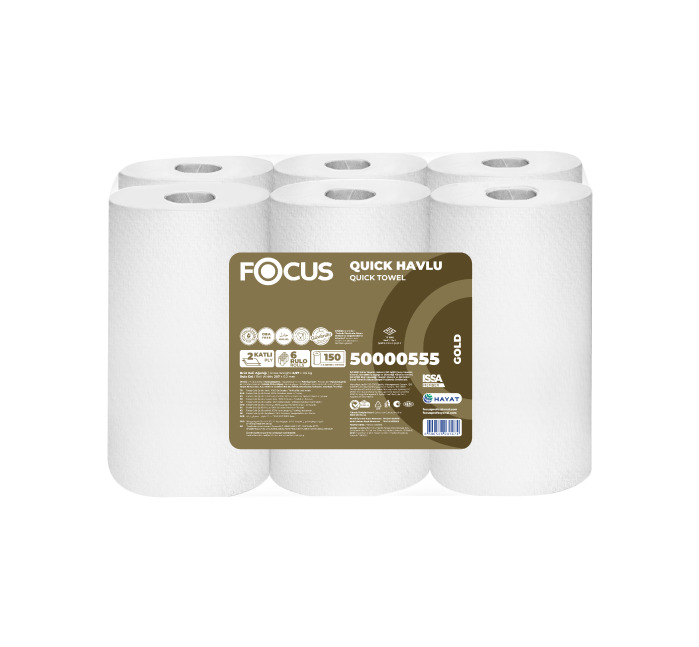 Рушники паперові ОПТОМ FOCUS GOLD QUICK TOWEL 150 Autocut,100% cel., 2 шар, 6рул/уп