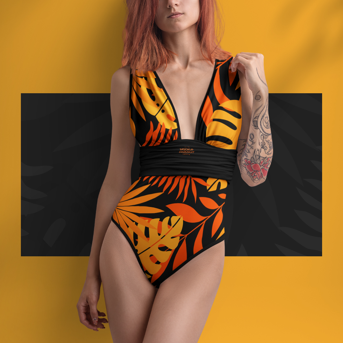 8 Mockups of a One Piece Women's Swimsuit. vol.02