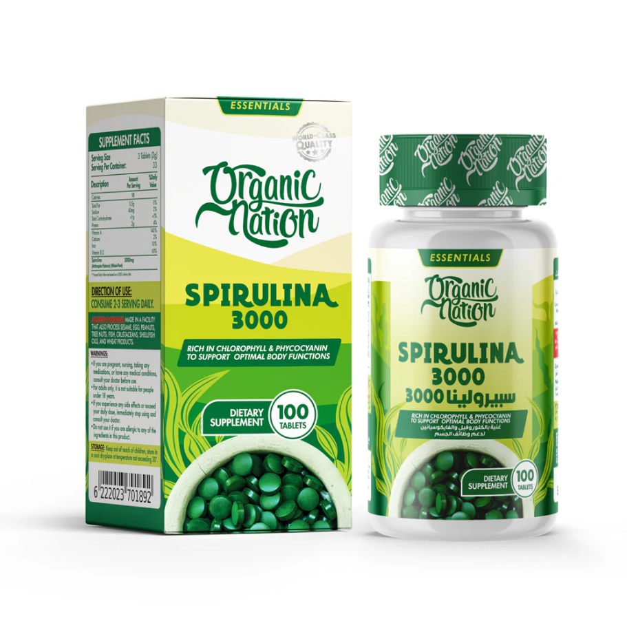 Spirulina Organic Nation Спіруліна 1000 мг 100 таблеток
