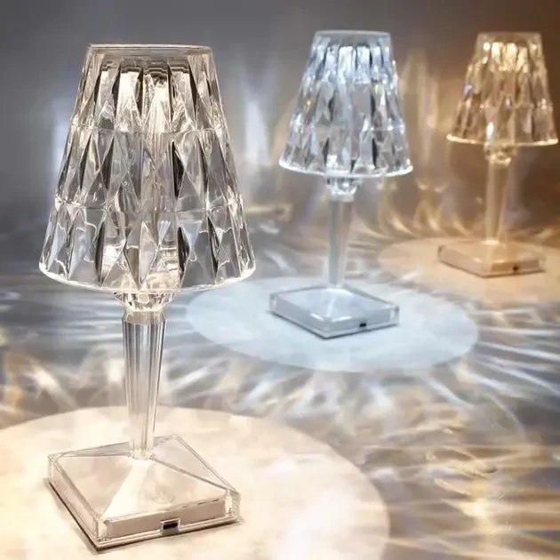 Декоративний LED світильник нічник Diamond light Діамант світлодіодний кришталевий на акумуляторі та USB