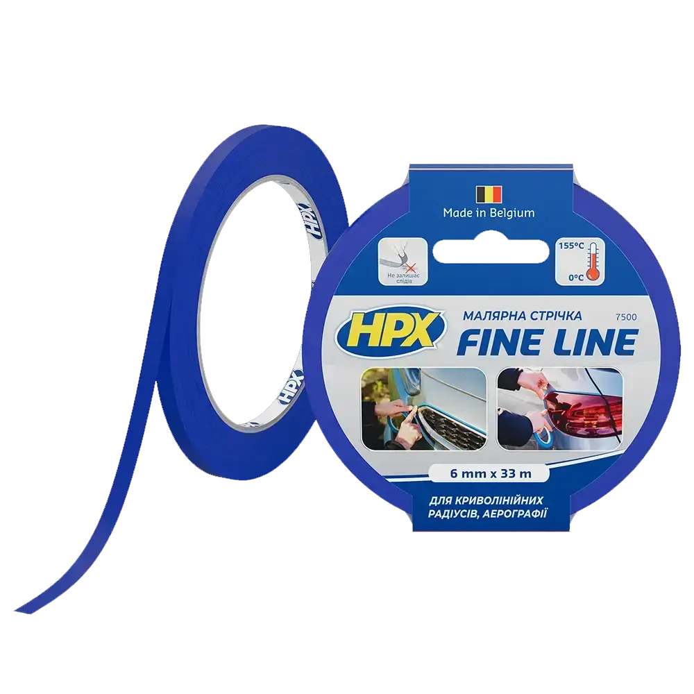 Стрічка малярна HPX FINE LINE 6 мм х33 м синя