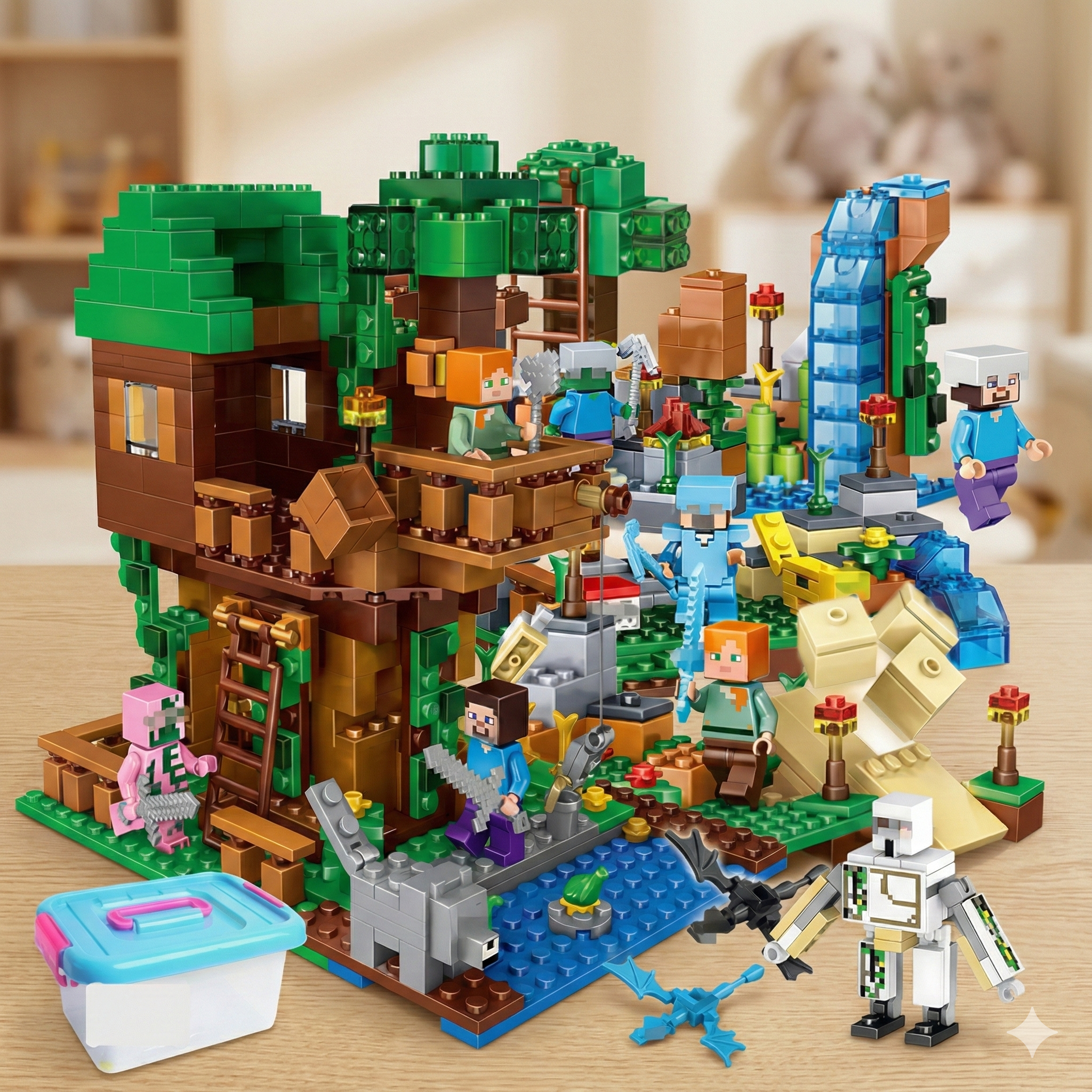 Конструктор DIY Minecraft з фігурками та пластиковою коробкою