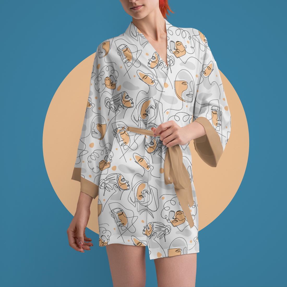 4 Mockups of a Silk Robe