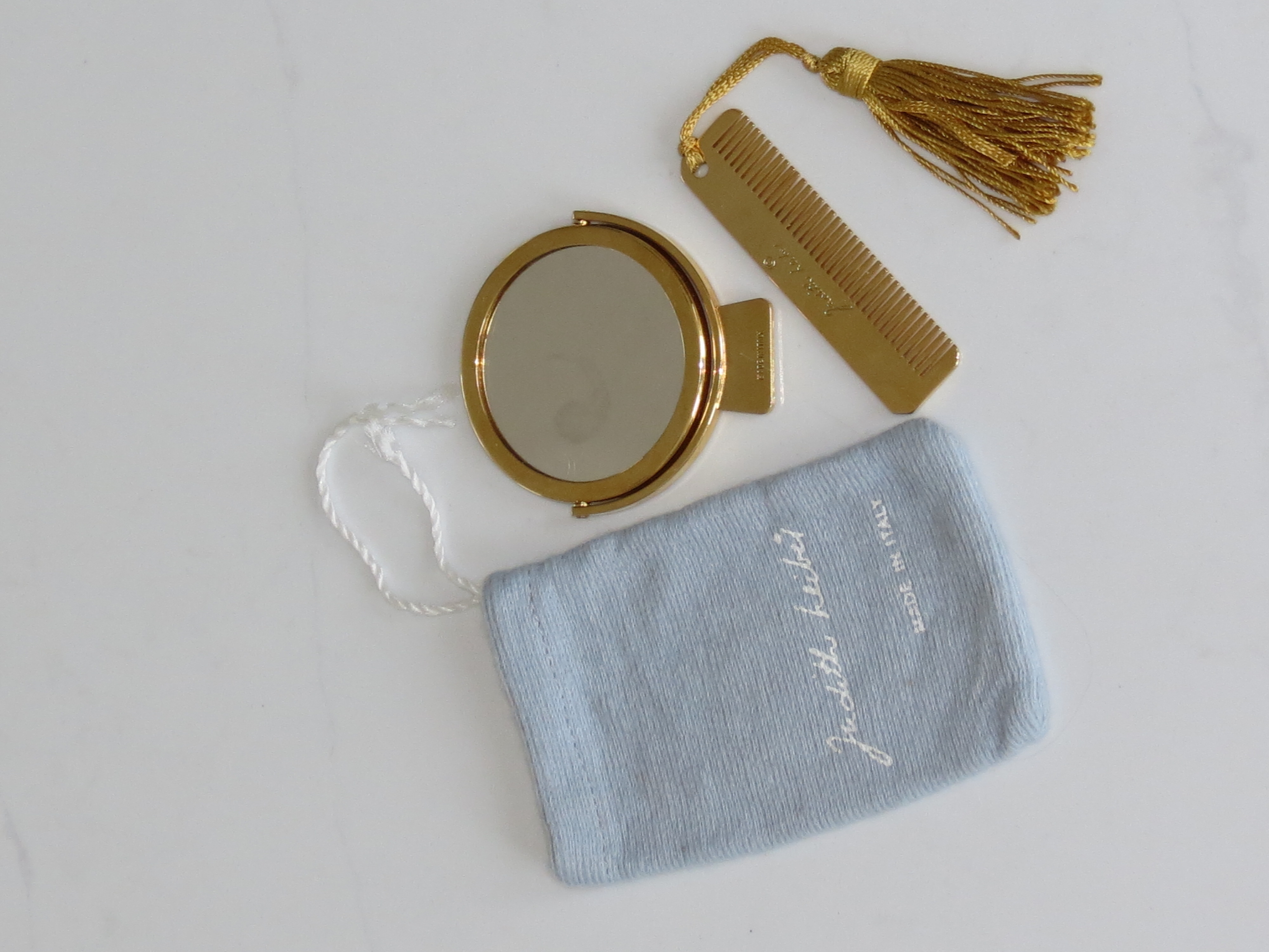 Vintage Judith Leiber comb and mirror set