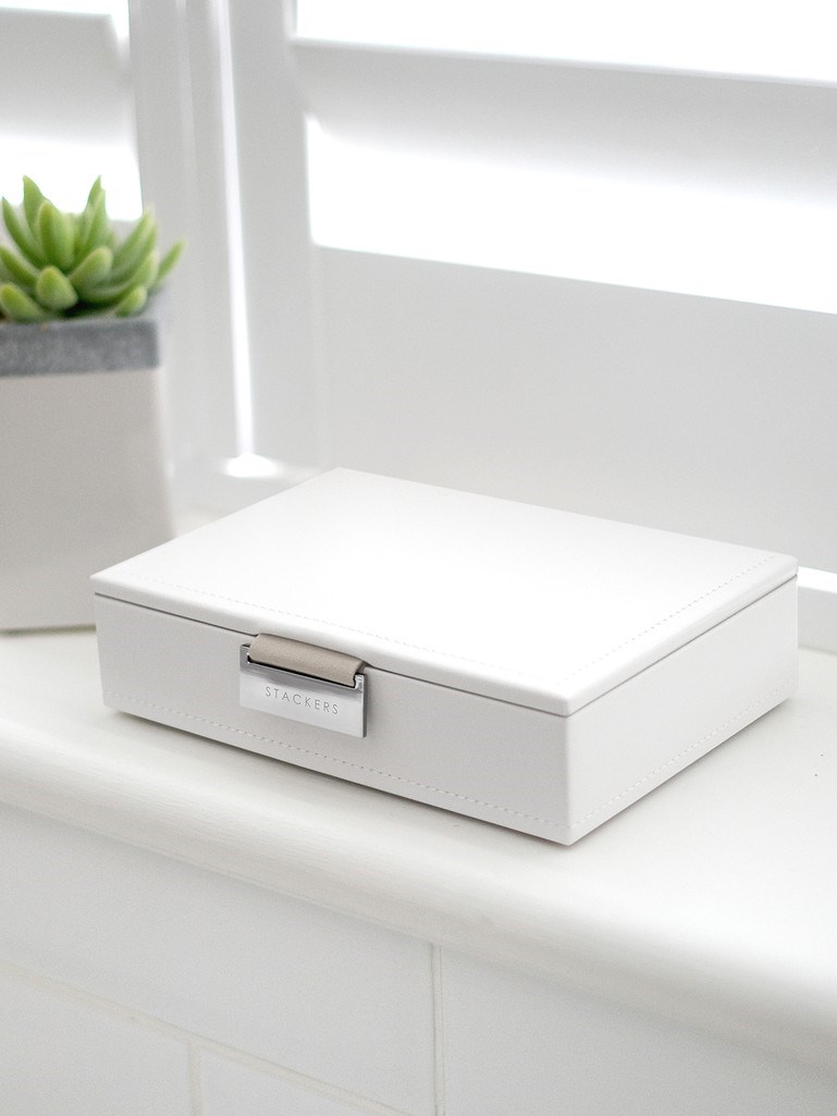 Скринька для прикрас Stackers Stackers White & Silver, 12,5*18*4 см