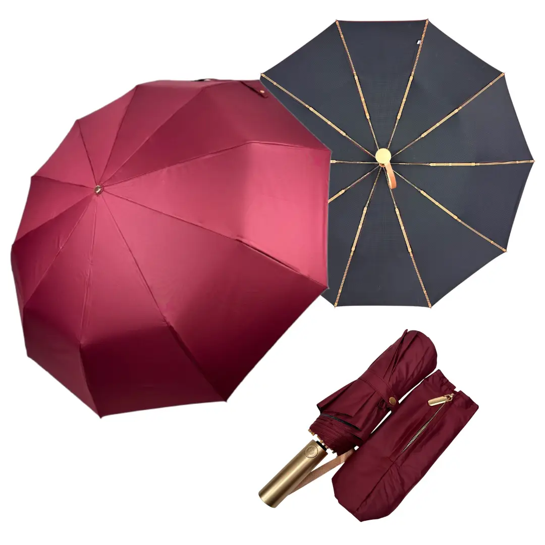 Однотона парасоля автомат на 10+6+3 сегментних карбонових спиць від Mario