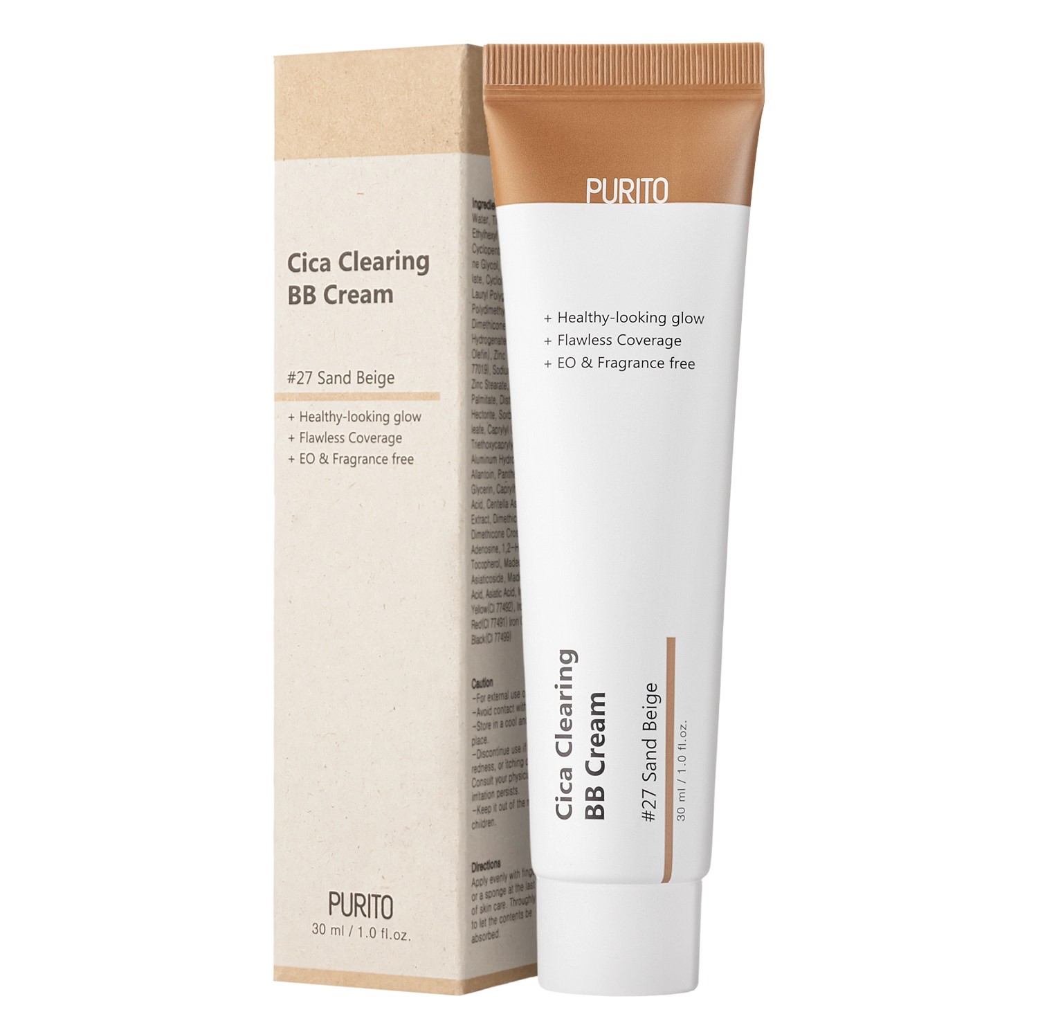 ВВ крем з екстрактом центелли Purito Cica Clearing BB Cream (№27 Sand Beige) 30 ml.