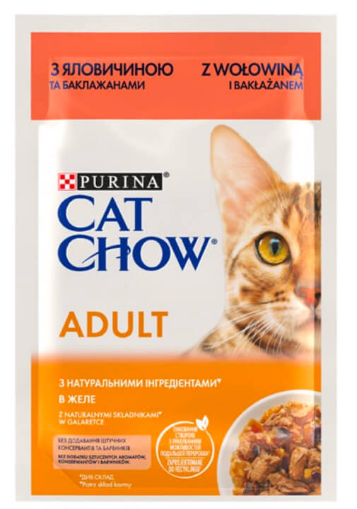 Кет Чау ADULT. З яловичиною та баклажанами в желе.Конс/кот 85г