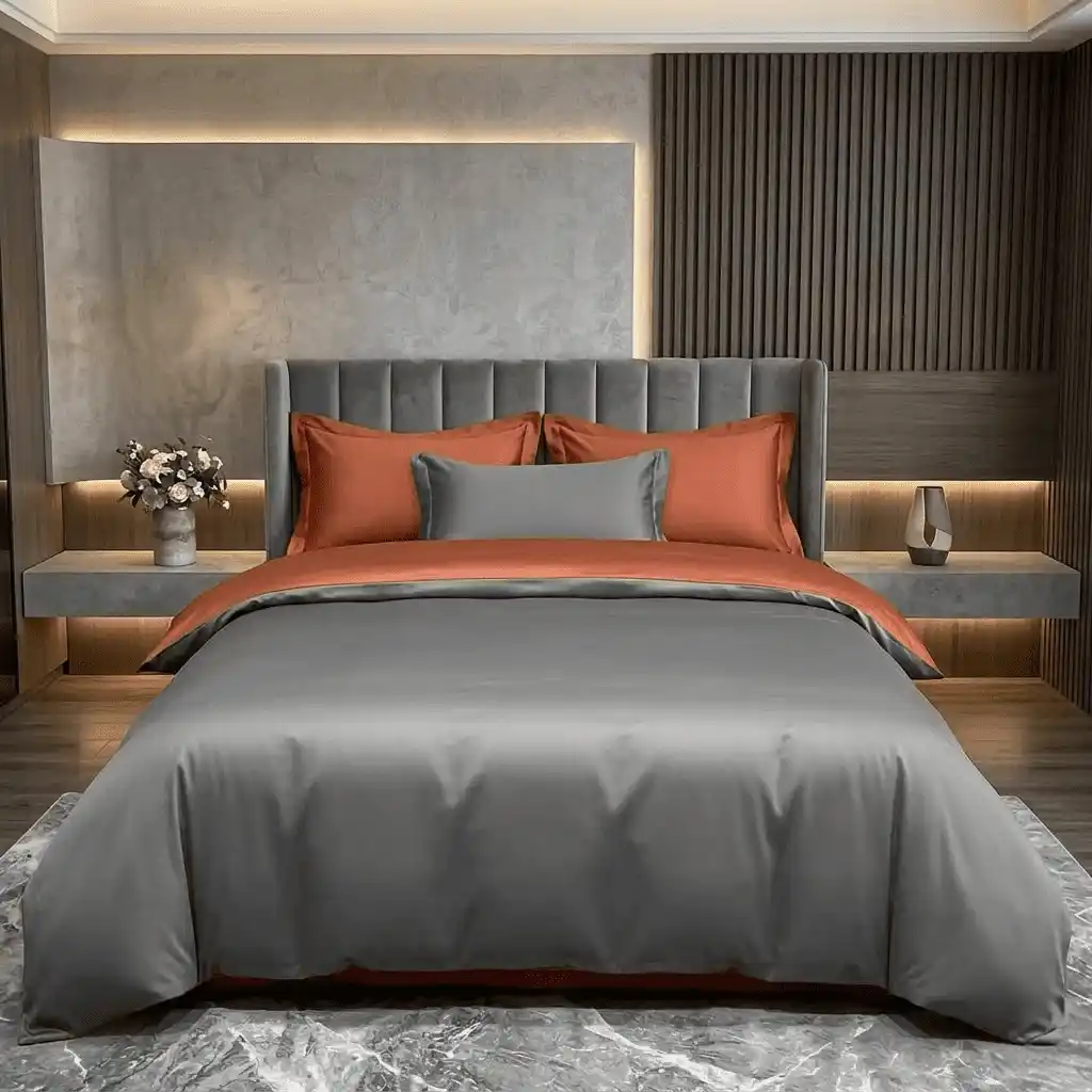 Постільна білизна з сатину, колір Grape & Grey