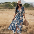 Casual V Neck Floral Dress For Women Summer | Floral Summer Dress