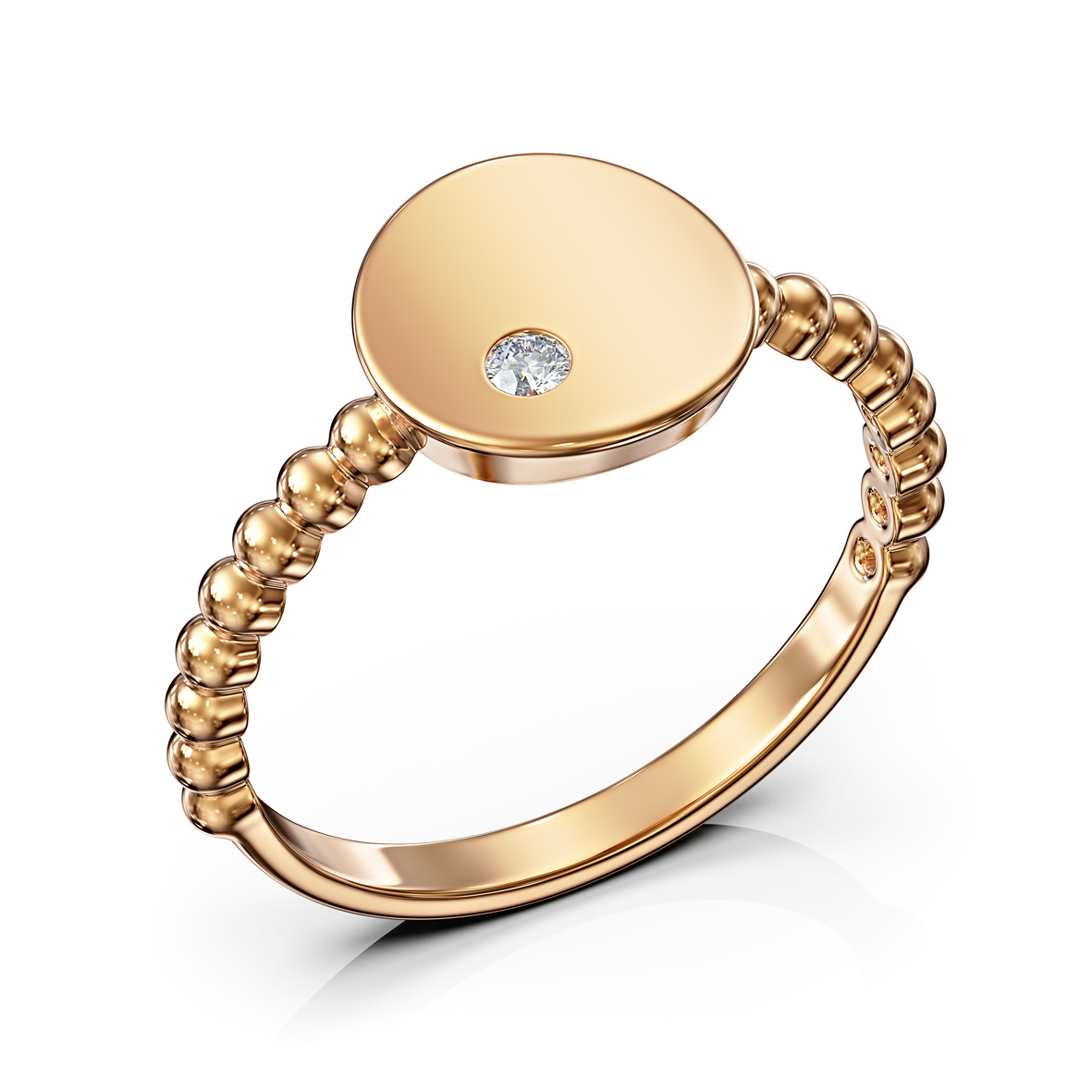 Ring aus 585er Rotgold mit Zirkonia - Minimalistisches Design