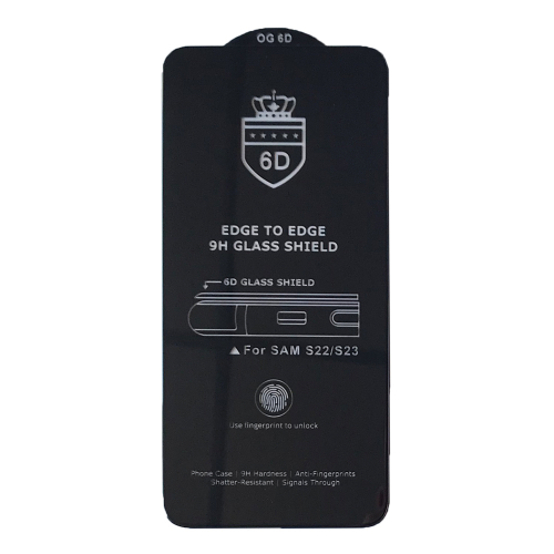 Захисне скло 6D Anti-static for Samsung S22 чорне тех пак