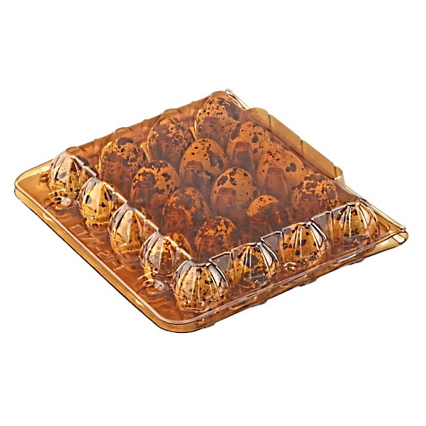 Упаковка для перепелиних яєць коричнева, 20 комірок, 170×150×39 мм, 744 шт