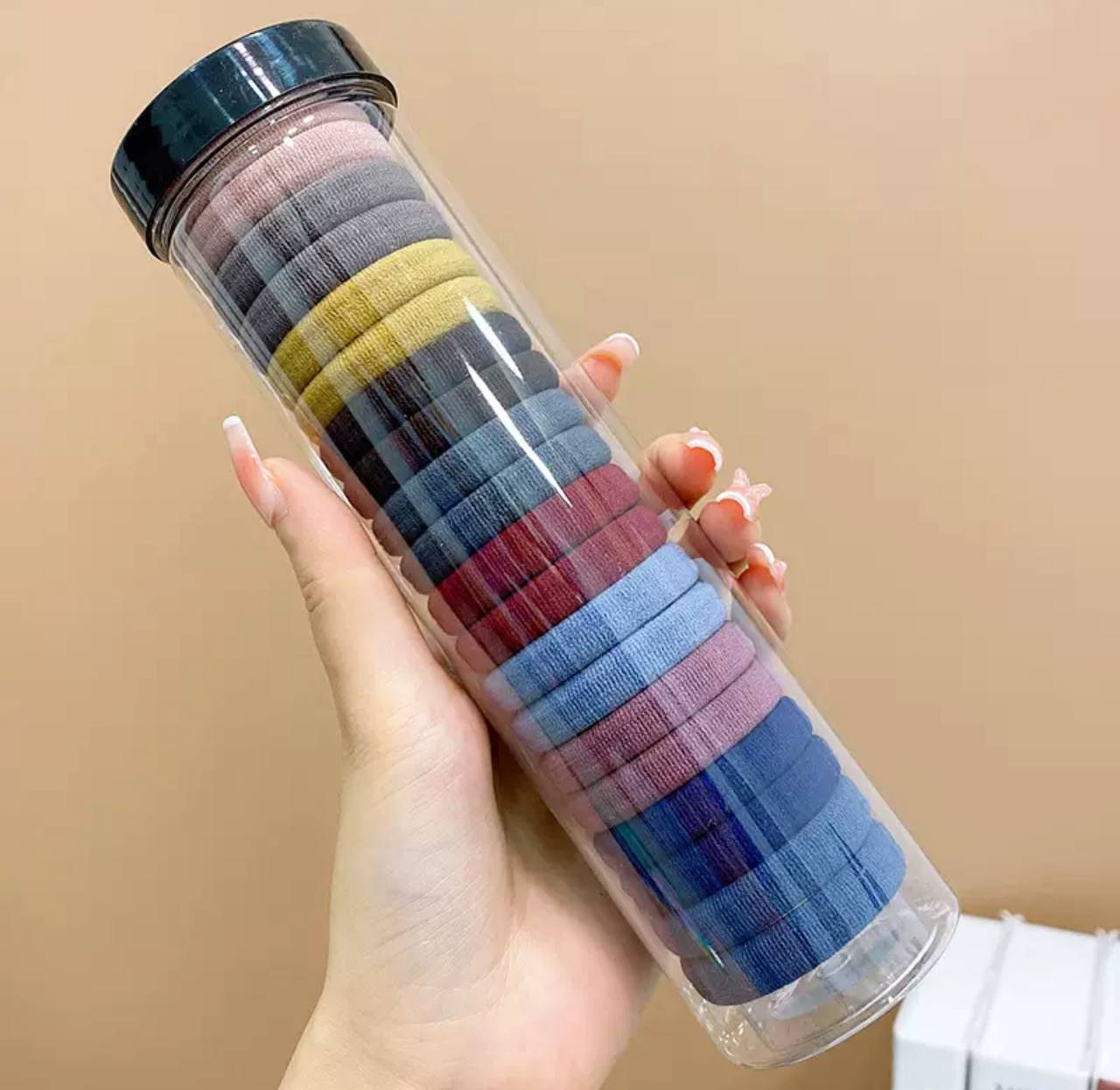 Набір резинок для волосся в тубусі, 20 шт