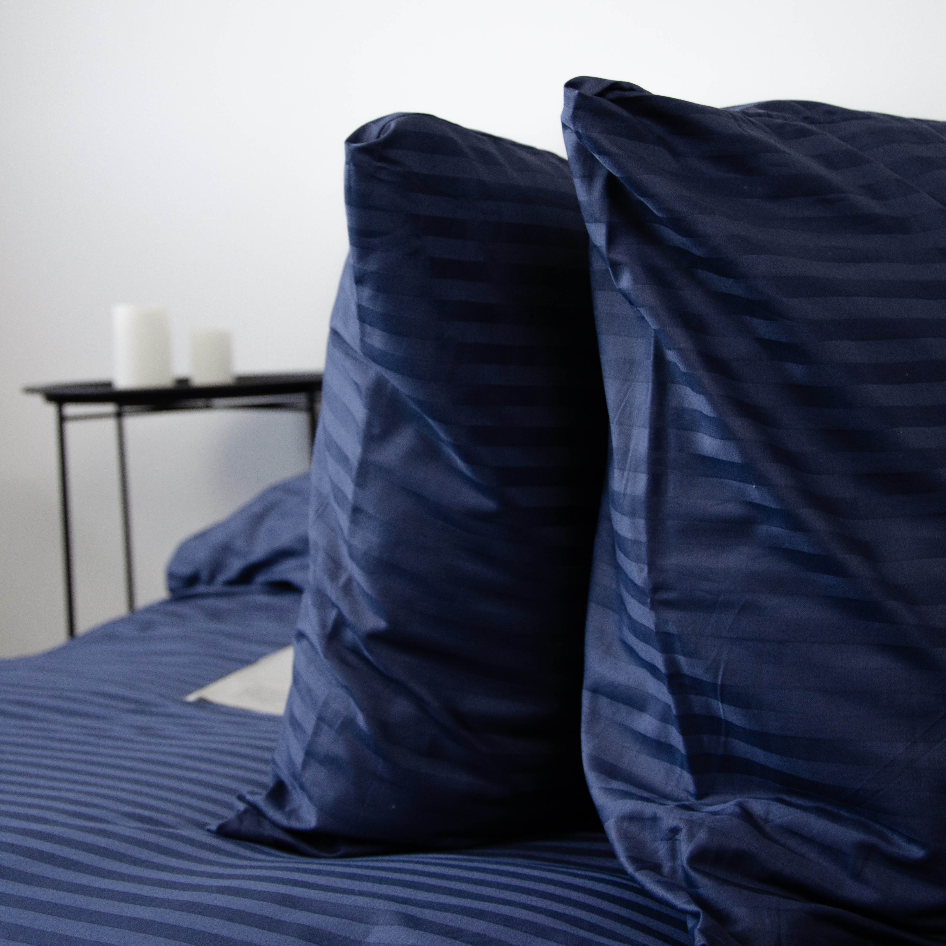 Постільний комплект Страйп сатин Синій