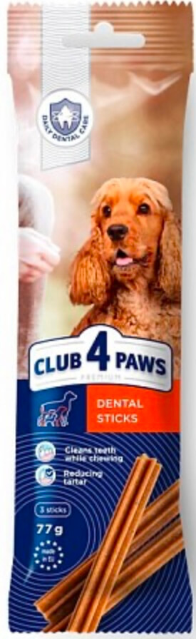 Клуб 4 лапи Преміум дентал стікс. Жувальні палички для дорослих собак 77гр.