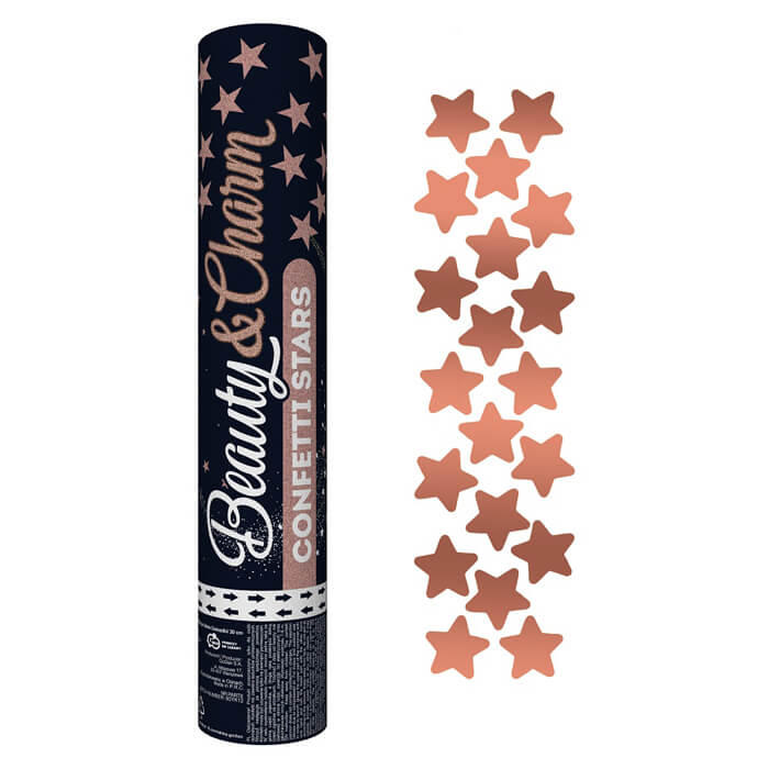 Хлопавка metallic stars рожеве золото 30см