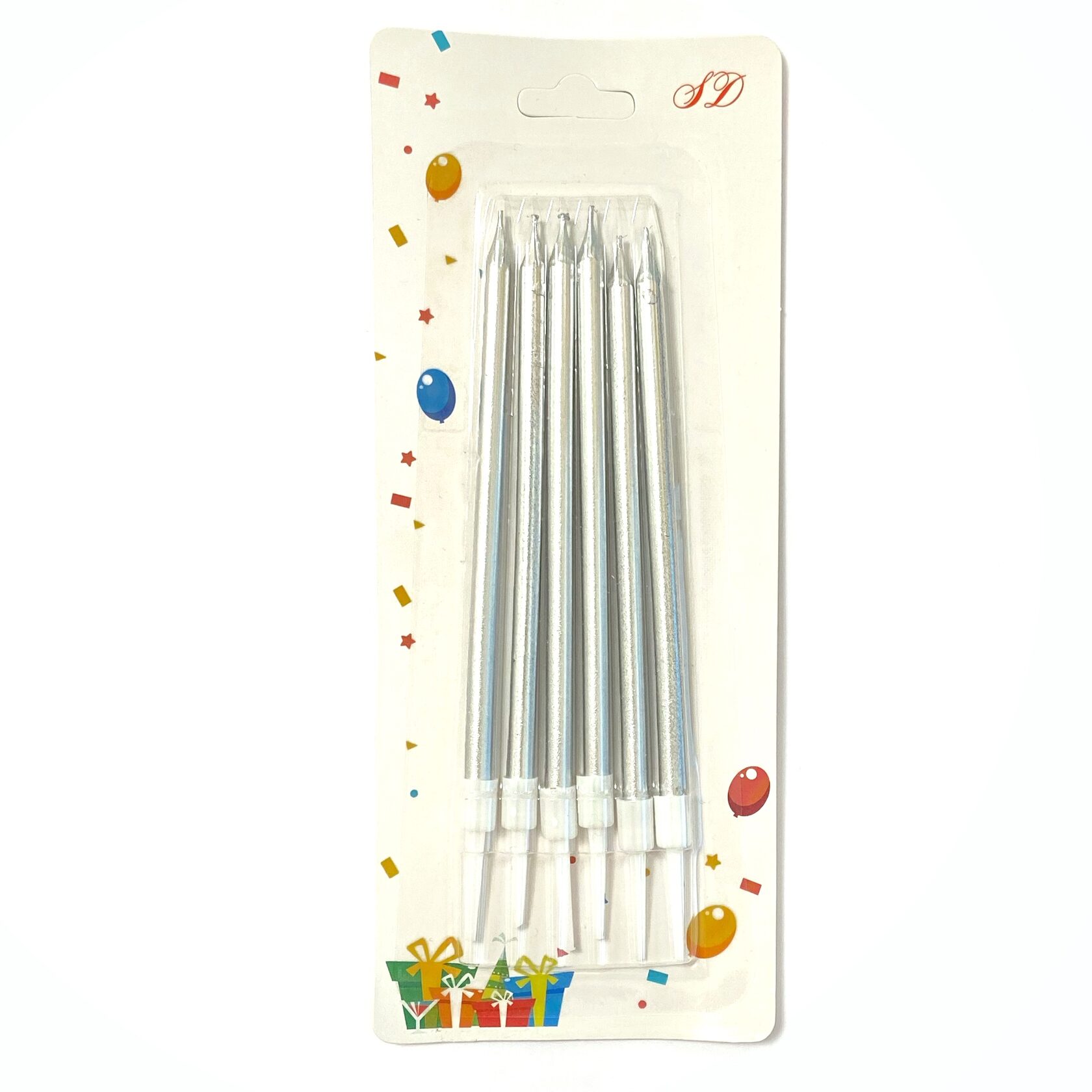 Свічки паличками з підставкою срібло 6шт