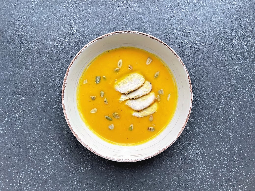 Гарбузовий крем суп з куркою