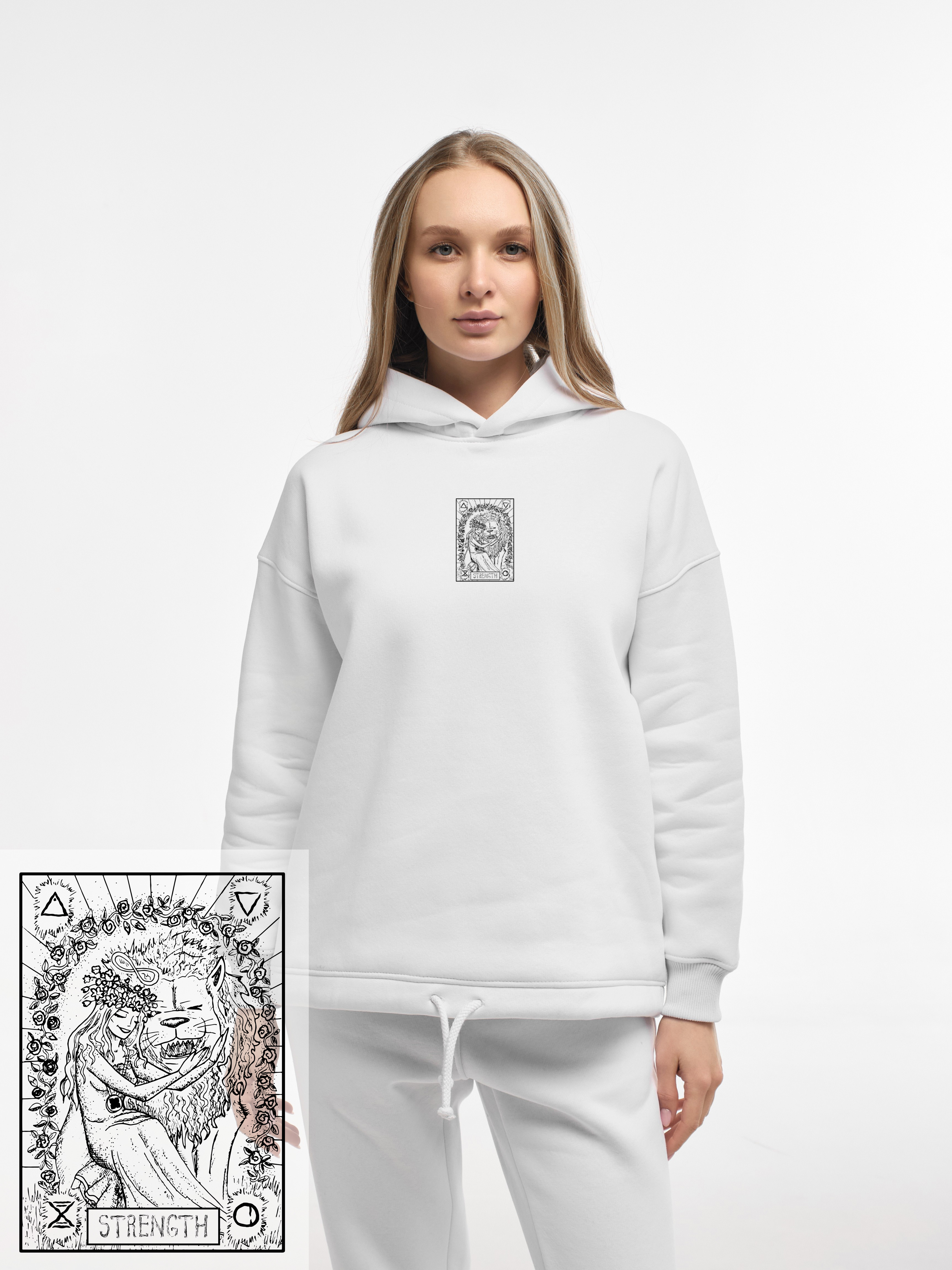 HOODIE TAROT “STRENGTH” | LACE | WHITE EMOTION | XH2