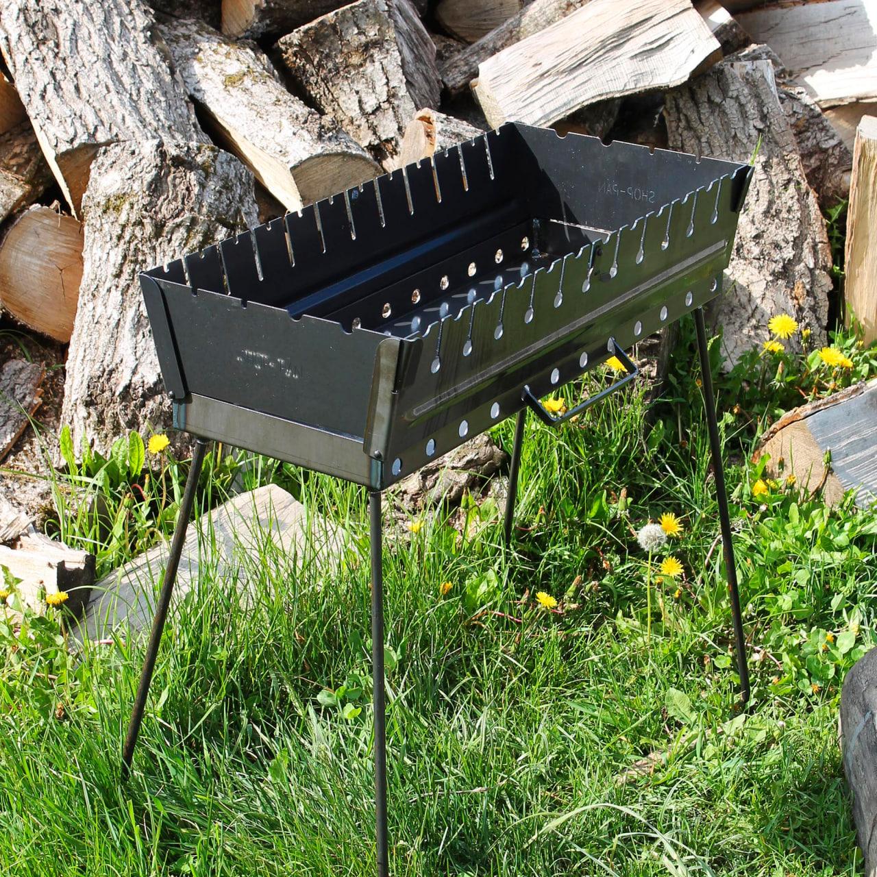 Мангал-валіза 3 мм на 12 шампурів, розкладний