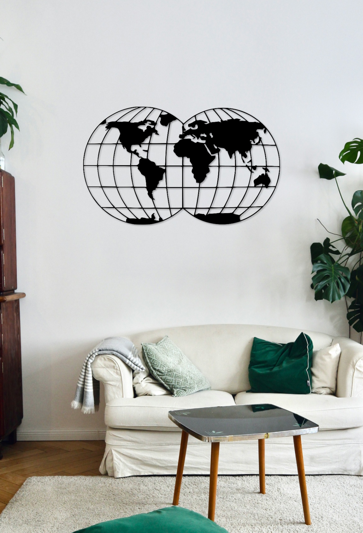 Металева мапа світу "Twin Globe"