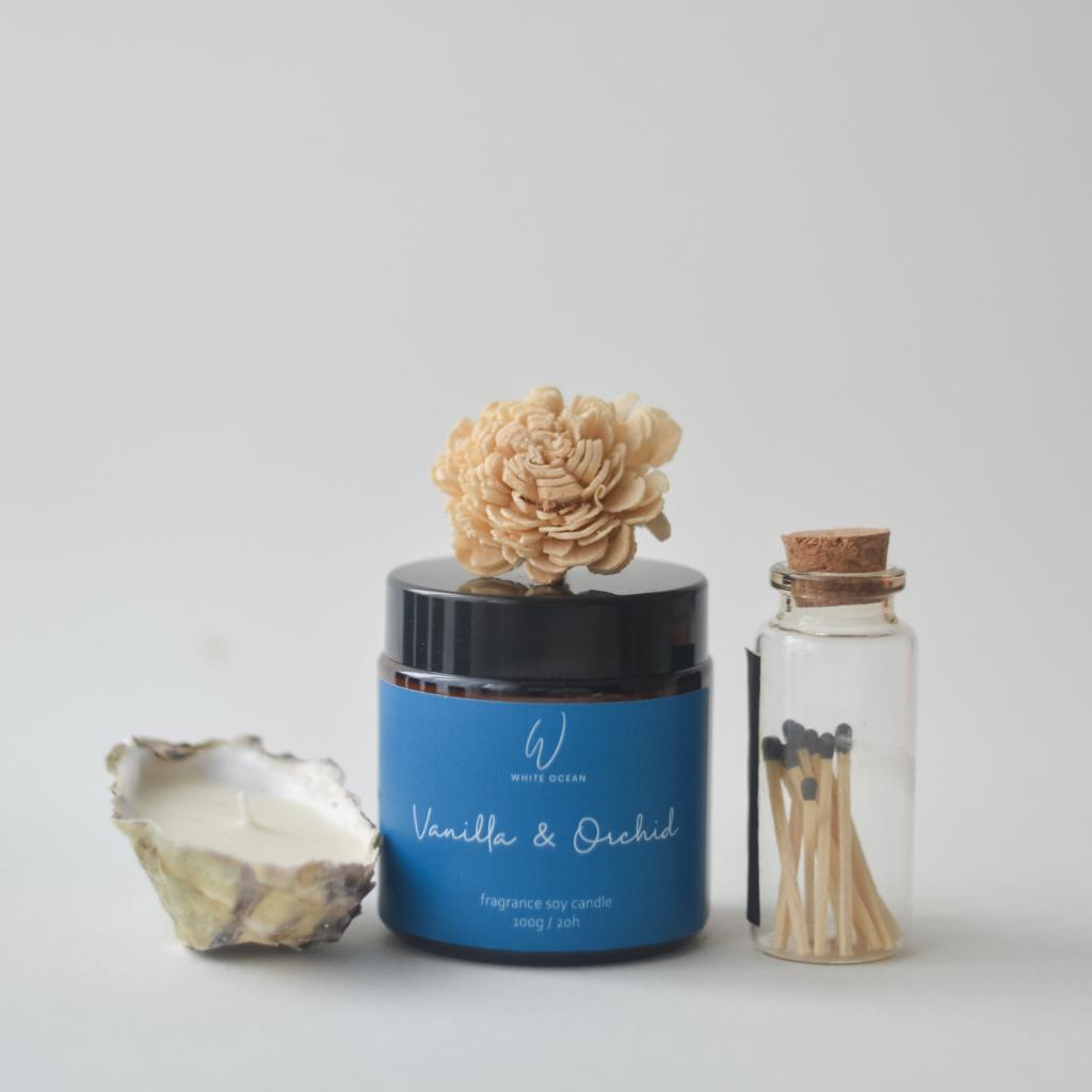 Vanilla & Orchid (Ваниль та Орхідея) - парфумована свічка ручної роботи